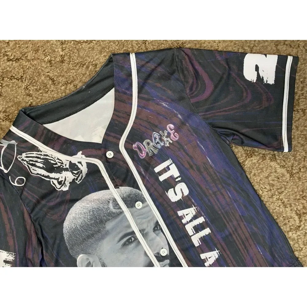 Drake 21 Savage It's All A Blur Tour Baseball Jersey Small Button Up‎ Hip Hop